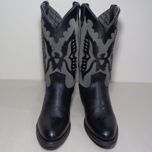 Dingo Size 10 M SILVERLAKE Black Leather Cowboy Western Boots New Men's Shoes - Picture 12 of 13